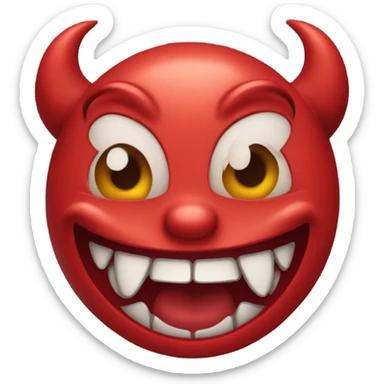 devil emoji smiling with teeth sticker