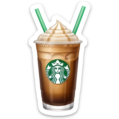 Starbuck ice coffee with ice cubes sticker