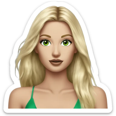 Realistic victoria secret model blonde green eyes  sticker