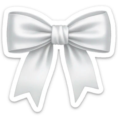 white satin bow sticker