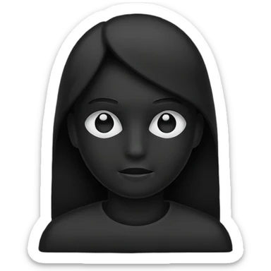 completely flat black silhouette sticker