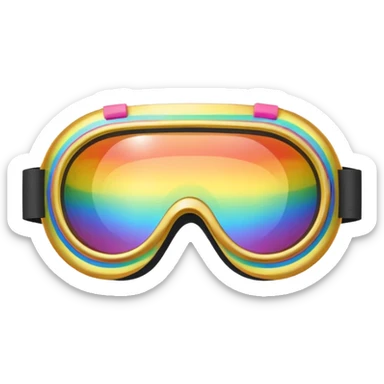 gold simulation rainbow visor goggles sticker