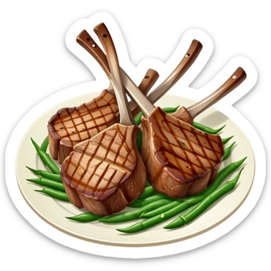 Lamb chops and green beans  sticker
