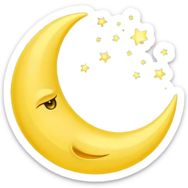 Crescent moon sticker