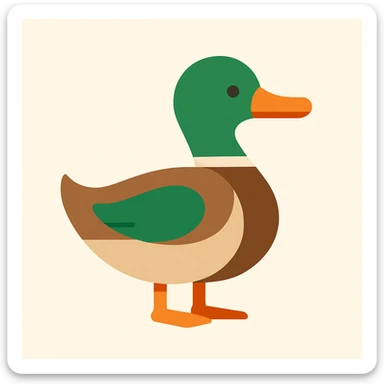 Flat design style duck sticker