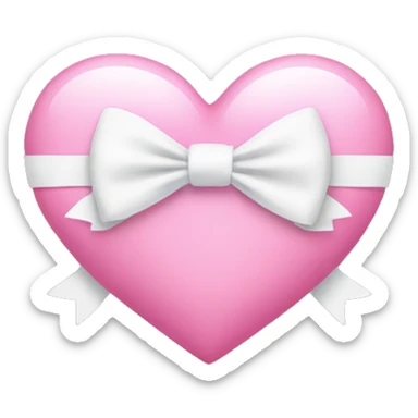 pink heart with white bows sticker