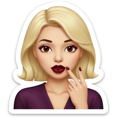 Cara coqueta mordiendose un dedo de manera sensual sticker