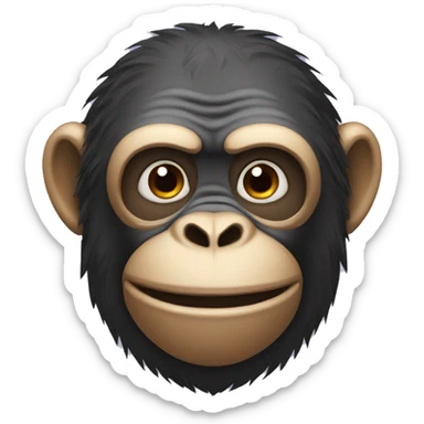ape with mustache sticker