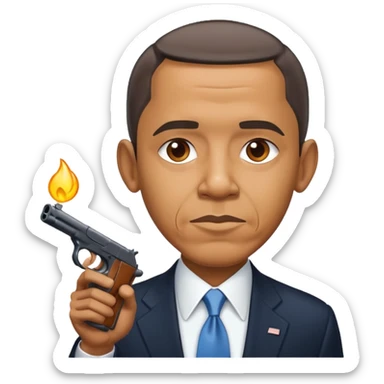 Obama shooting up sticker