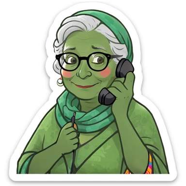 Grandma talking onbthe phone sticker