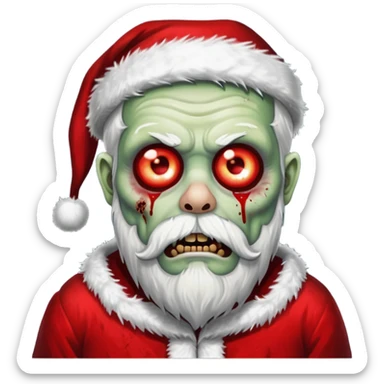santa clause zombie sticker
