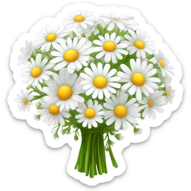 daisy and babies breath bouquet  sticker