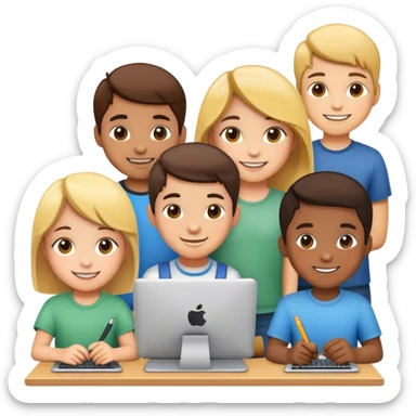 kids working sticker