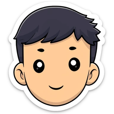 Asian descent boy face sticker