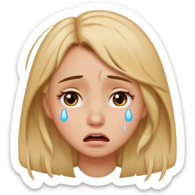 A girl say sos and cry sticker