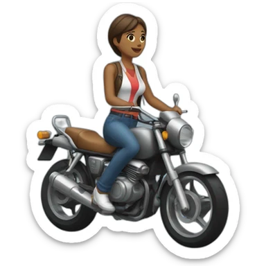 mulher andando de moto entregadora sticker
