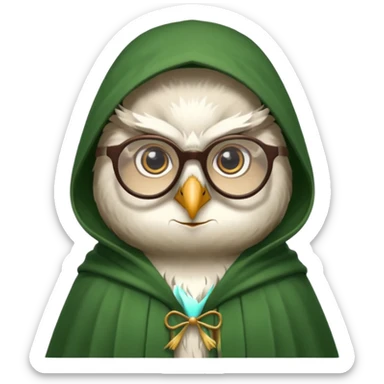 white owl professor in green cloak Capelo sticker