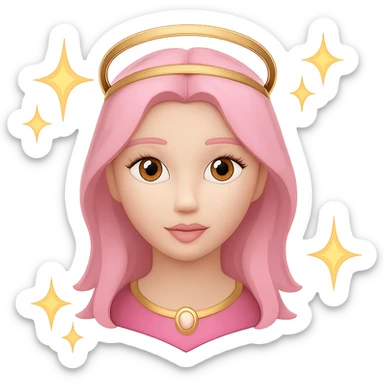 Add sparkles around the angel, keep the background transparent. The style should remain consistent with the original image's look. sticker