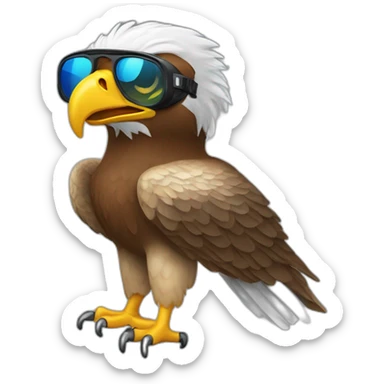 an eagle wearing Oakley Juliet  sticker