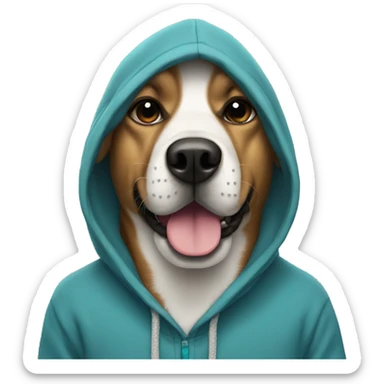 Dog in a hoody sticker