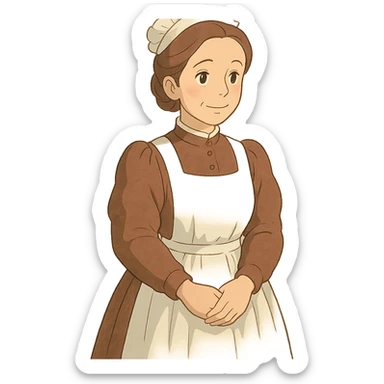 victorian midwife with background sticker