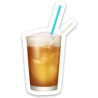 Drink with toothpick in it sticker