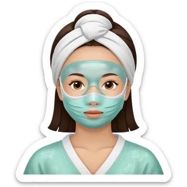 Lady with face mask spa  relaxing sticker