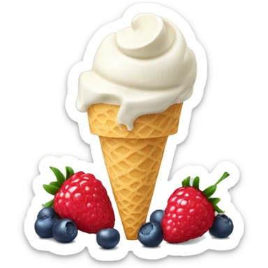 Vanilla ice cream with berries  sticker