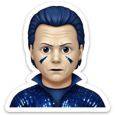 Michael Myers with dark blue sequin outfit  sticker