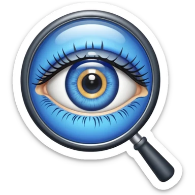 magnifying glass with eye sticker