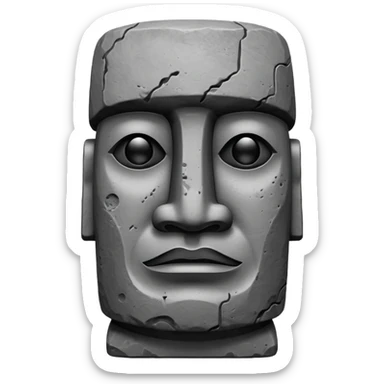 A moai statue in black and white sticker