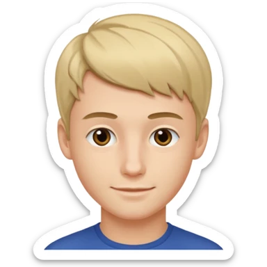 Young man with French crop hair sticker