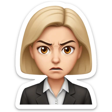 female angry accountant sticker