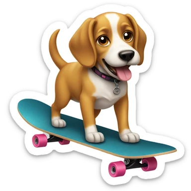 dog on a skateboard  sticker