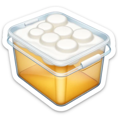 Clear container filled with all white foam sticker