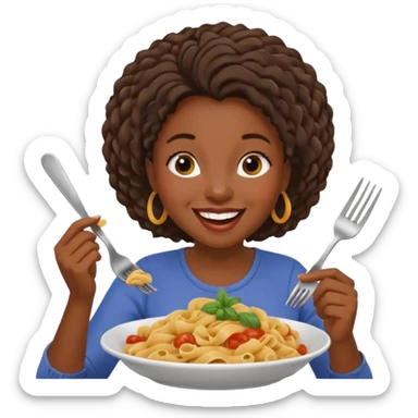 the black woman who eats pasta sticker