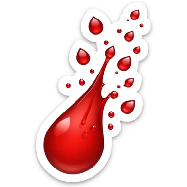 Blood droplets splashing flowing off sputtering to the left sticker