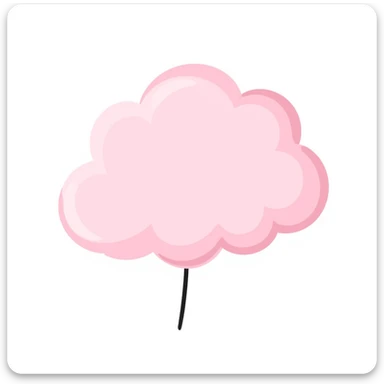 cotton candy in pastel pink, fluffy, smooth, evenly shaped, not stringy or messy sticker