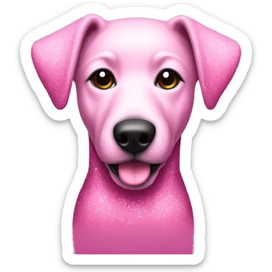 Pink glitter dog sticker