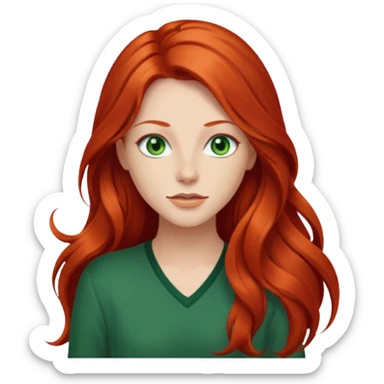 Stefanie Ridel with long red hair sticker