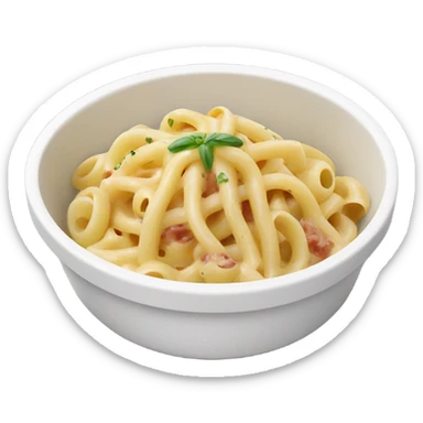 Pasta carbonara in white wok pack sticker
