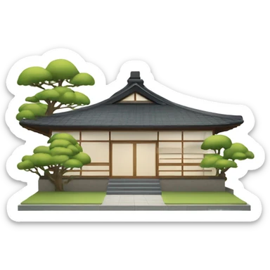 Front facing modern japan house  sticker