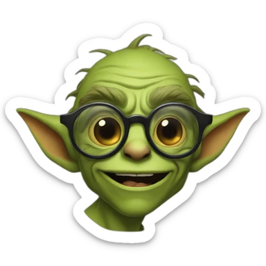 Goblin-glasses-gigachad sticker