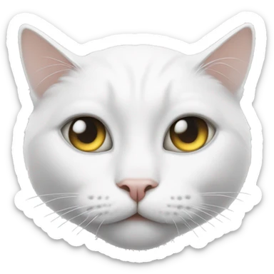 White cat with one eye 👁️ sticker