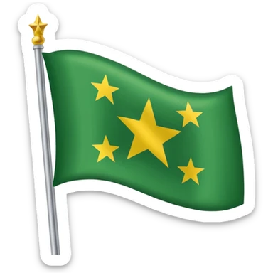 Circassian flag emoji with green background, yellow stars and stripes sticker