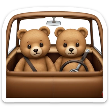 Two teddy bears in car sticker