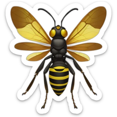 paper wasp (Polistes dominula) angry sticker