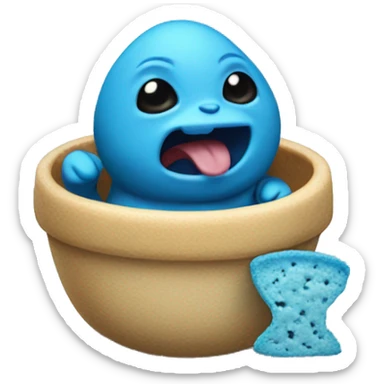 Grogu is eating blue cookie sticker