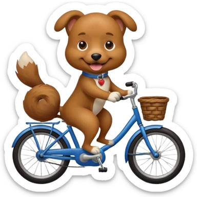 Dog on a bike sticker