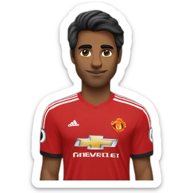 Indian south african with nice hair in Manchester united shirt sticker
